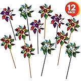 ArtCreativity 6 inch Pinwheels Set (Pack of 12) | Assorted Colors | Fun Carnival Toy and Party Favor | Yard â€“ Garden Spinning Windmill | Amazing Gift Idea for Boys and Girls Ages 3+