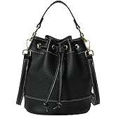 Women’s Retro Bucket Bag Chic Drawstring Hobo Purse with Adjustable Strap Lightweight Shoulder Bag for All Seasons