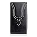 iPhone 8 Plus Pouch Case, kiwitatá iPhone 7 Plus Leather Belt Holster Carrying Case with Round Metal Carabiner For iPhone 6 Plus 6S Plus ( Fits Phone with a case On) Black