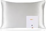 ZIMASILK 100% Mulberry Silk Pillowcase 19 Momme 6A 50x75 Light Grey