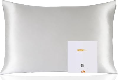 ZIMASILK 100% Mulberry Silk Pillowcase 19 Momme 6A 50x75 Light Grey