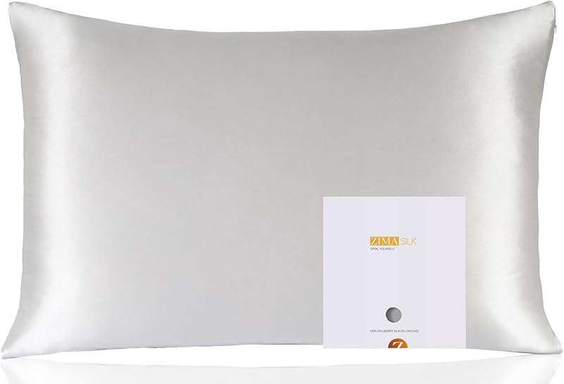 ZIMASILK 100% Mulberry Silk Pillowcase 19 Momme 6A 50x75 Light Grey