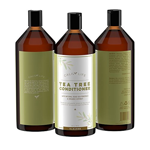 Calily Life Organic Tea Tree Shampoo + Conditioner with Dead Sea Minerals, Duo Set, 33.8/30.6 fl Oz  Concentrated Extra-strength Formula Removes Impurities, Refreshes, Softens and Invigorates