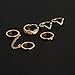 WEHOPS High Fashion Metal Rings Set 5pcs Punk Rock Style Fashion Jewelry Accessories for Women/Girls Stack Rings Leaf V Rhinestone Joint Rings Knuckle Nail Ring Set W3 Gold