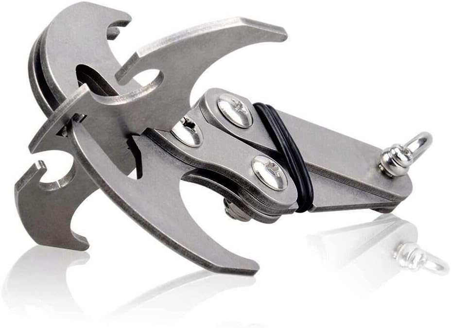 Multifunctional Stainless Steel Gravity Hook, Survival Folding Grappling Hook Climbing Claw, Gravity Carabiner for Outdoor Life