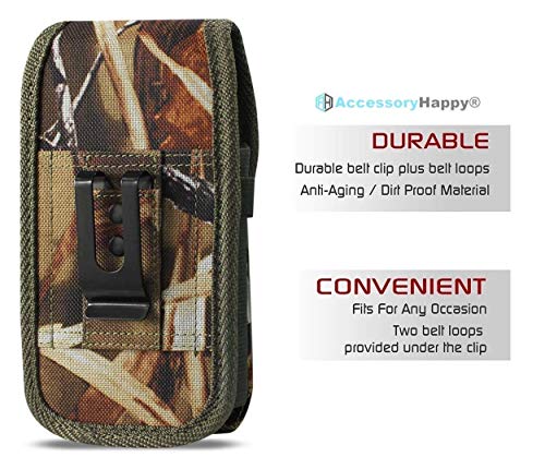 Military Grade Cell Phone Case, Rugged Outdoor Carry Pouch Belt Clip Compatible w/ [iPhone 6 6S 7 8 X XR XS (4.7'')] Kyocera DuraForce Rugged Canvas Holster Fits Phone with Battery Case - Thumbnail 2