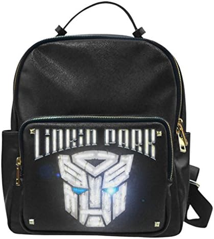 College Style Taiga Leather School Bag Leisure Daypacks Backpack with Linkin Park Transformers Print