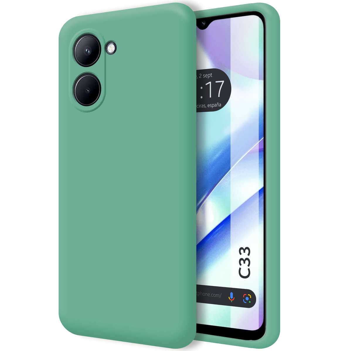 Tumundosmartphone Silicone Liquid Ultra Soft Case for Realme C33 Green