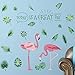 AWAKINK Pink Flamingos Green Plants Leaves Pastoral Style Wall Stickers Wall Decal Vinyl Removable Art Wall Decals for Bedroom Living Room Nursery Room Children's Bedroom