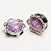KUBOOZ Pink Opal Center Ear Plugs Tunnels Gauges Stretcher Piercings Jewelry