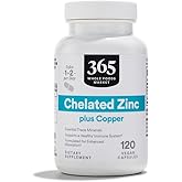 365 by Whole Foods Market, Chelated Zinc plus Copper, 120 Count