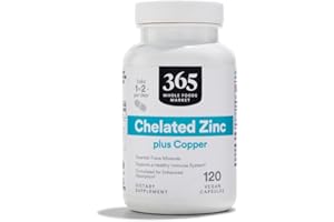 365 EVERYDAY VALUE 365 by Whole Foods Market, Chelated Zinc plus Copper, 120 Count