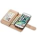 iPhone 7 Case, TabPow 10 Card Slot - [ID Slot] Wallet Folio PU Leather Case Cover With Detachable Magnetic Hard Case For iPhone 7 (4.7 Inch) - Glitter Gold