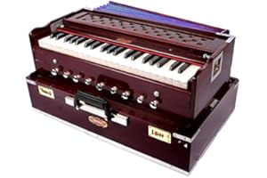Bina Latest Original Bina 17Dx Pro-Grade Indian Portable 9-Stopper Teak Harmonium W Coupler + Bag