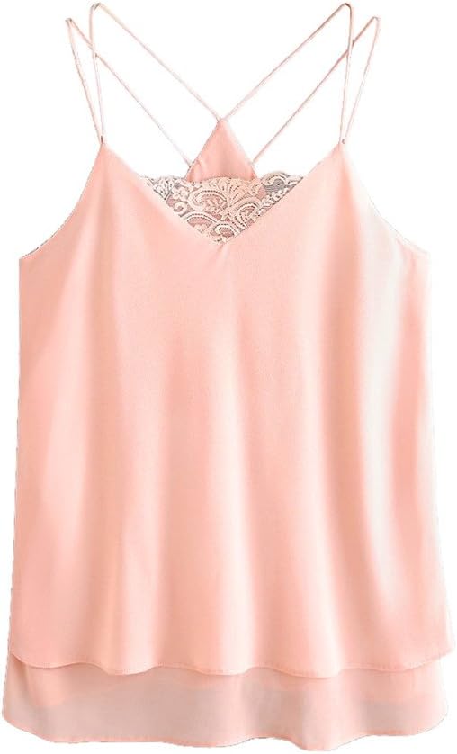 Handyulong Women Shirts Teen Girls Sleevelss Casual Summer Stripe Lace Up Cami Tank Tops Vest Blouse