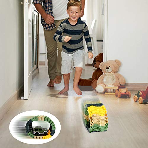 image for Alpacasso Toy Car Race Tracks Set, Dinosaur Toys Dino World Playset wi