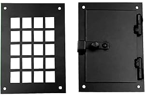 WILD WEST HARDWARE Hinged Decorative Door Speakeasy Grille, Door Viewer, Black