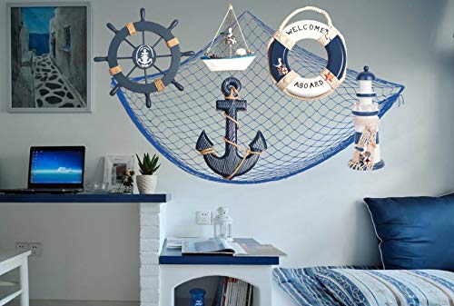 WOODEN-NAUTICAL-LIGHTHOUSE-ANCHOR-WALL-HANGING-ORNAMENT-BEACH-WOODEN-BOAT-SHIP-STEERING-WHEEL-WALL-DECOR-NAUTICAL-SAILING-SHIP-NAUTICAL-SHIP-WHEEL-ANCHOR-DECOR-Mediterranean-Style-Fishing-Nets WOODEN NAUTICAL LIGHTHOUSE ANCHOR WALL HANGING ORNAMENT, BEACH WOODEN BOAT SHIP STEERING WHEEL WALL DECOR, NAUTICAL…