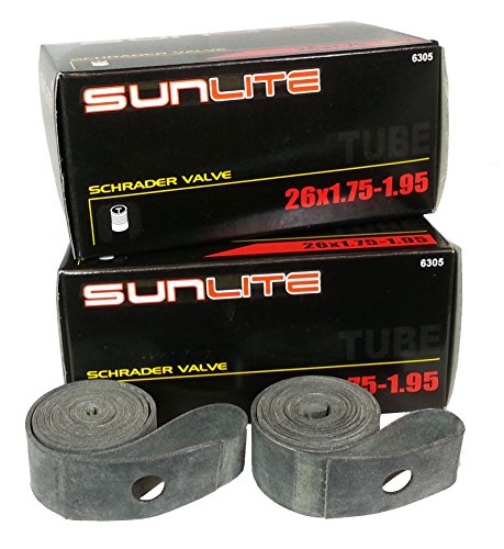 2 pack - tube & rim strips, 26 x 1.75-1.95 32mm schrader valv…