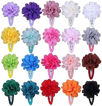 Chiffon Flower Hair Bow Clips for Teens Toddlers Kids Children