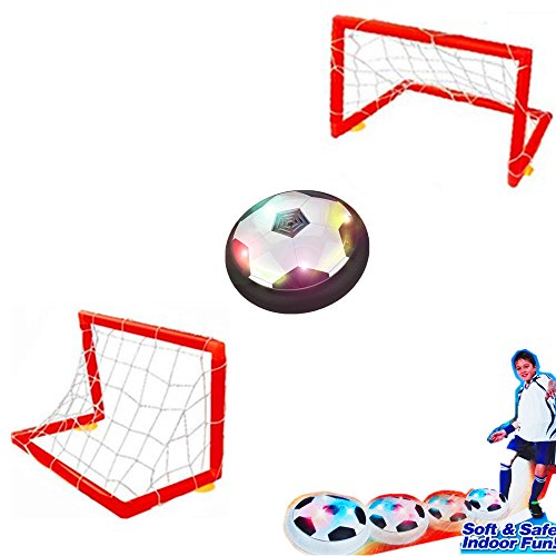 BAIVYLE Indoor Sport Kids Toys Hover Soccer Ball - Soccer Goal Set Hover Football with 2 Gates for Children Gifts Sports Air Ball Indoor Outdoor Game with LED Lights-Boys / Girls Age of 2, 3, 4 -16