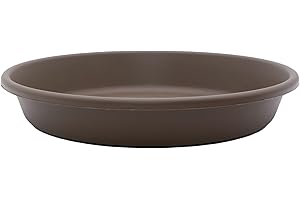 The HC Companies 16 Inch Round Plastic Classic Plant Saucer - Indoor Outdoor Plant Trays for Pots - 16"x16"x3" Chocolate