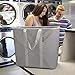 CleverMade Collapsible Laundry Tote, Large Foldable Clothes Hamper Bag, LaundryCaddy CarryAll XL Pop Up Storage Basket with Handles, Grey