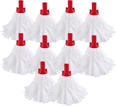 Avern Cleaning Avern Exel Standard Big White Push Fit Mop Heads Red 120g Pack 10