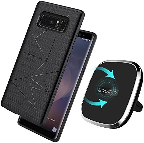 Qi Wireless Charger With Samsung Galaxy S8 Plus Magic Case Included-Vent Mounted 2-in-1 Magnetic Charging Pad, 360 Degree Rotation, Strong Magnetic Holder for Vehicle Wireless Charger