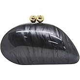 Acrylic Shell Shaped Bag Luxury Marble Clutch Evening Purses for Women Glitter Handbag for Wedding Cocktail Party Prom