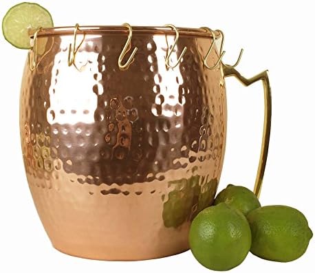 Solid Hammered Copper Punch Bowl Set, 1.3 gallons. Moscow Mule Mug Shaped Cocktail Mixing Bowl (1, 1.3 gallons)