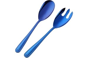 Color ME 2-Piece 12 inch Stainless Steel Serving Set, Heavy Duty Salad Spoon Fork