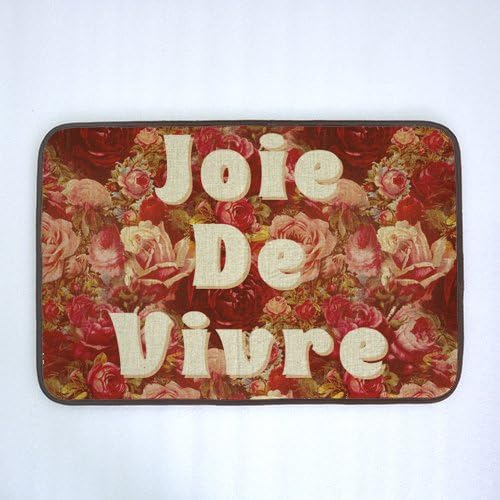 FunnyMats Memory Foam Slide-proof Personalized Quote Doormat - Joie De Vivre, 23.6" x 15.7"