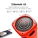 Puridea I2 Red Portable Bluetooth Speaker with 24-Hour Playtime, 66-Foot Bluetooth Range & Built-in Mic, 3 in 1 Multi Outdoor Wireless Speaker with 8000mAh external battery, Bike LED Flashlight