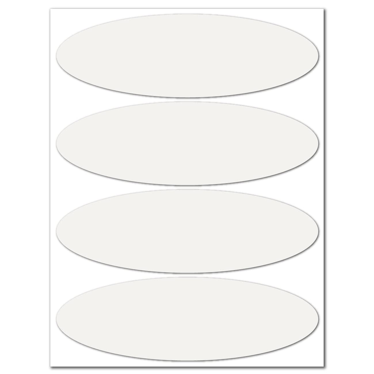 B REFLECTIVE Éco OVAL, 4 retro reflective stickers kit, Night high visibility safety, Adhesive for Motorbike Helmet/Scooter/Bike/Stroller/Buggy/Toys, 8,5 x 2,7 cm, White