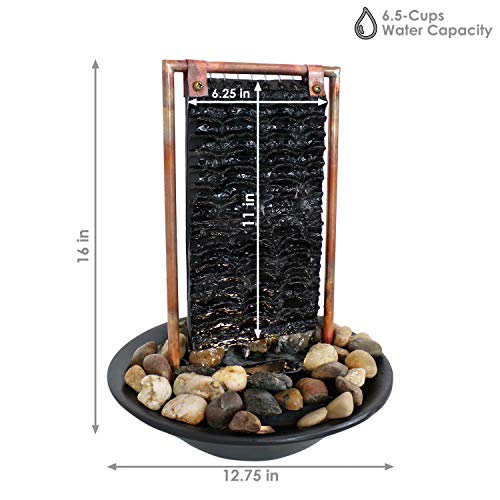 Sunnydaze Billowing Slate Tabletop Water Fountain Mini Indoor Water