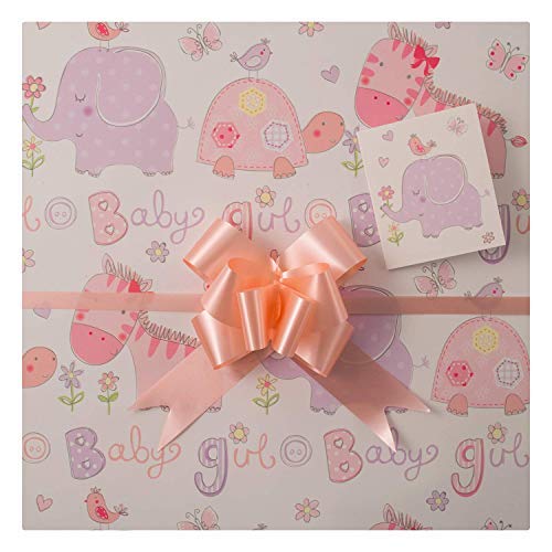 Baby Girl Gift Wrap Pack, High Quality Baby Girl Gift Wrap, Two Sheets
