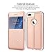 iPhone 8 Plus Case,iPhone 7 Plus Case [Touch Series][View Window], Folio Flip PU Leather Case ,Magnetic Closure, Case for iPhone 8 Plus /iPhone 7 Plus with Stand, Metal Sensor 5.5 inch (Rose Gold)