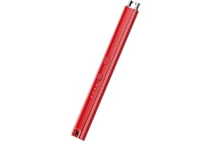 NAVPEAK Electric Candle Lighter Long Stright Windproof Pulse Arc Lighers USB Rechargeable for Candle Kitchen Outdoor Fireplace Camping BBQ (Red)