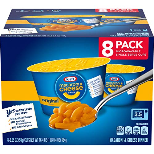 Kraft Easy Mac Original Flavor Macaroni and Cheese (8 Microwaveable Cups) - SET OF 4