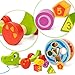 COSSY Wooden Shape Sorter Pull Toy - Wooden Alligator Puzzle for Toddler Learning Walk-A-Long Push & Educational Toy for 1 Year Old