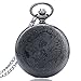 HJIAN Pocket Watch Black Roman Retro Vintage Quartz Pocket Watch Roman Numerals Steampunk Fob Watch