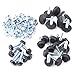 Glarks 36-Pack 3 Size Screw On Black Glides Adjustable Furniture Foot Levelers with 35Pcs T-Nuts, 72pcs Total
