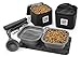 Dog Travel Food Set for Medium + Large Dogs (Black) - 7 Pieces Including Collapsible Bowls, Carriers, Scooper, Place Mat, Bag