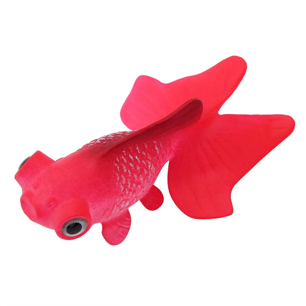 Small Realistic Artificial Silicone Fish for Aquarium Fish Bowl Decoration - Lifelike Red Goldfish Ornament