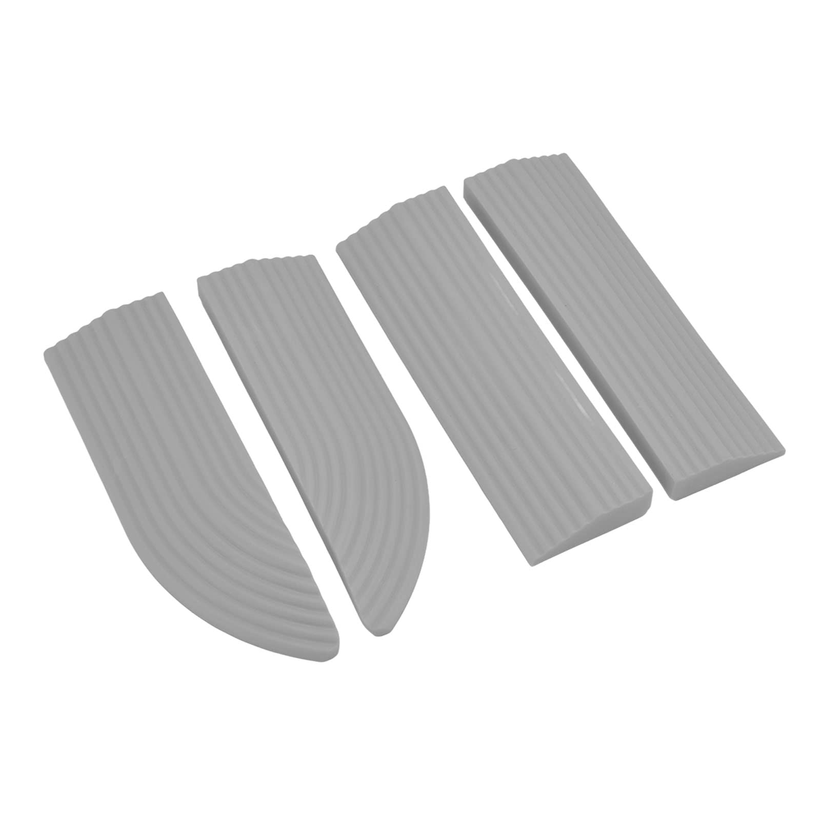 TOPINCN 4PCS Transition Threshold Ramp For a Door Sill, Universal Sweeper Door Sill Stair Wheelchair Door Sill Free Assembly Rubber Door Threshold Protect(Grey)