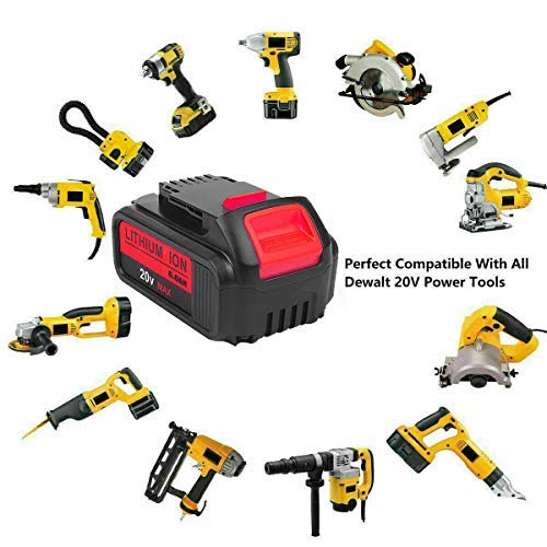 4-Pack 6.0Ah 20V for Dewalt DCB205 Battery, 2Pack Lithium-ion Replacement Battery for Dewalt dcb200 DCB204 DCB207 DCB205-2 DCB180 DCD985B DCD771C2 DCS355D1 DCD790B Cordless Power Tools - Thumbnail 5