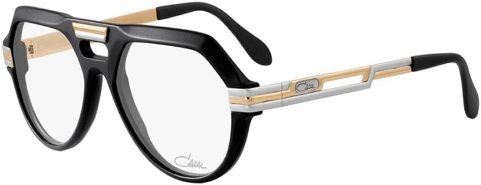 Cazal 657 Eyeglasses 011 Matt Black Gold Silver / Clear Lens 59 mm