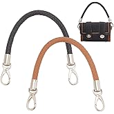 PH PandHall 2pcs Braided Purse Straps, 2 Colors 16 Inch PU Leather Handbag Handles Short Handbag Strap Replacement Handles with Silver Lobster Clasp for DIY Underarm Bag Shoulder Bag Handbag Tote