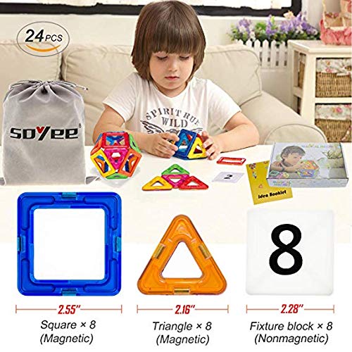 image for Soyee Magnetic Blocks STEM Educational Toys Magnet Building Block Tile